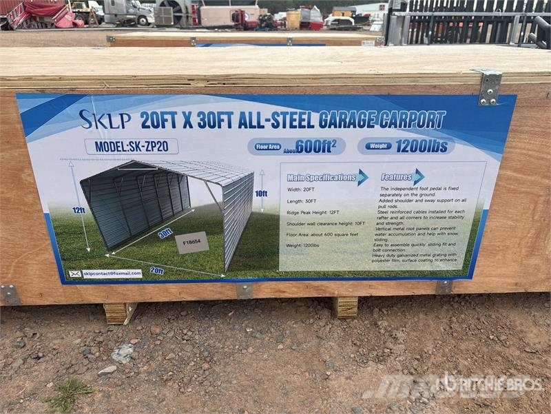  SKLP SK-ZP20 20 ft x 30 ft All-Steel Enclosed Carp Stahlrahmenaufbauten