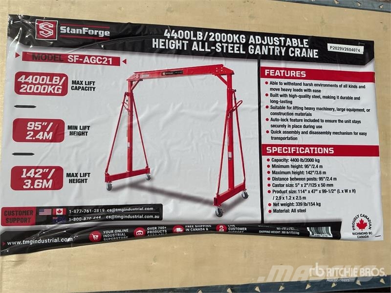 StanForge AGC21 4400 lb Adjustable Height All-Stee Mostové a portálové jeřáby