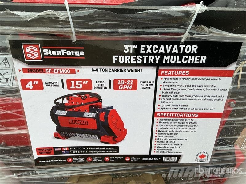  StanForge EFM80 30 in Excavator Mulcher Attachment Forstmulcher