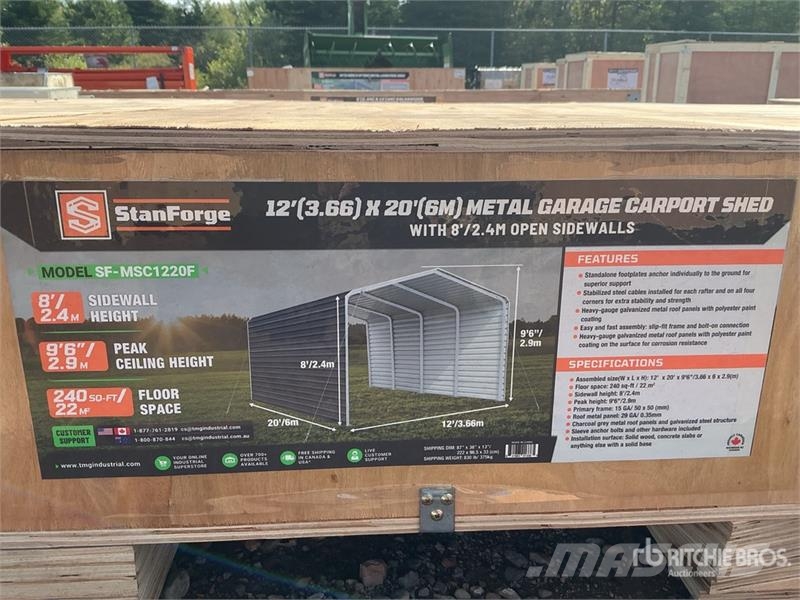 StanForge MSC1220F 12 ft x 20 ft Carport (Unused) Stahlrahmenaufbauten