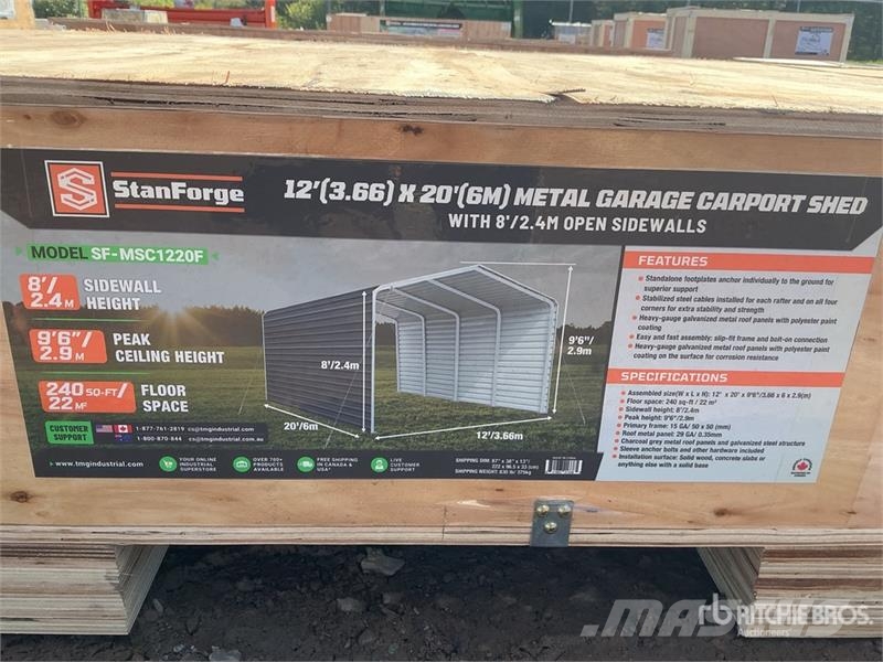 StanForge MSC1220F 12 ft x 20 ft Carport (Unused) Stahlrahmenaufbauten