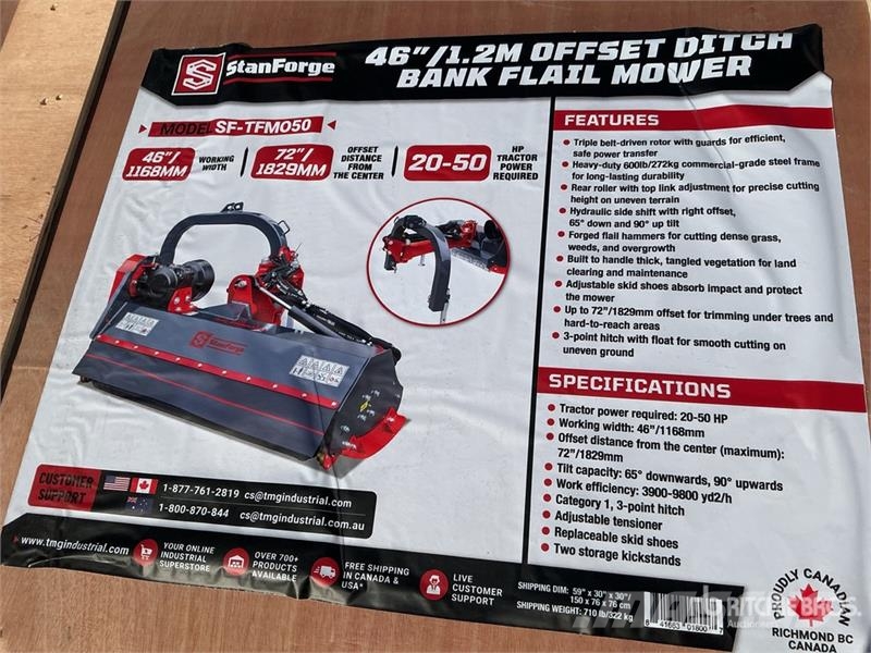 StanForge TFMO50 46 in 3-Point Offset Flail Mower Falciatrici