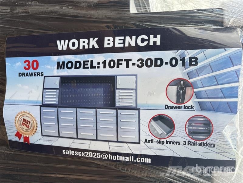  Steelman 10 ft 30-Drawer Workbench (Unused) Other components