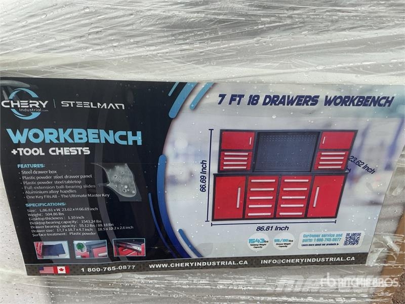 Steelman 7 ft 18-Drawer Workbench (Unused) Ďalšie komponenty