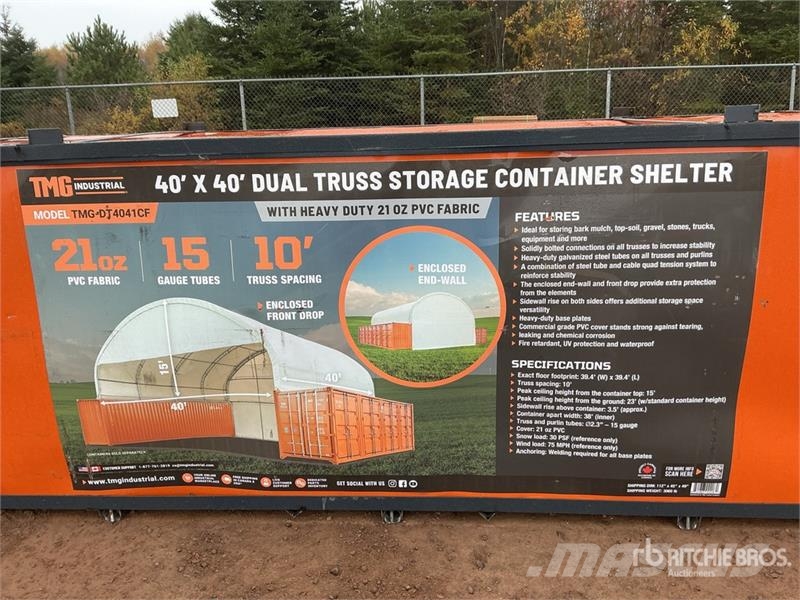 TMG DT4041CF 40 ft x 40 ft Dual Truss Container Shelte Construction - Others
