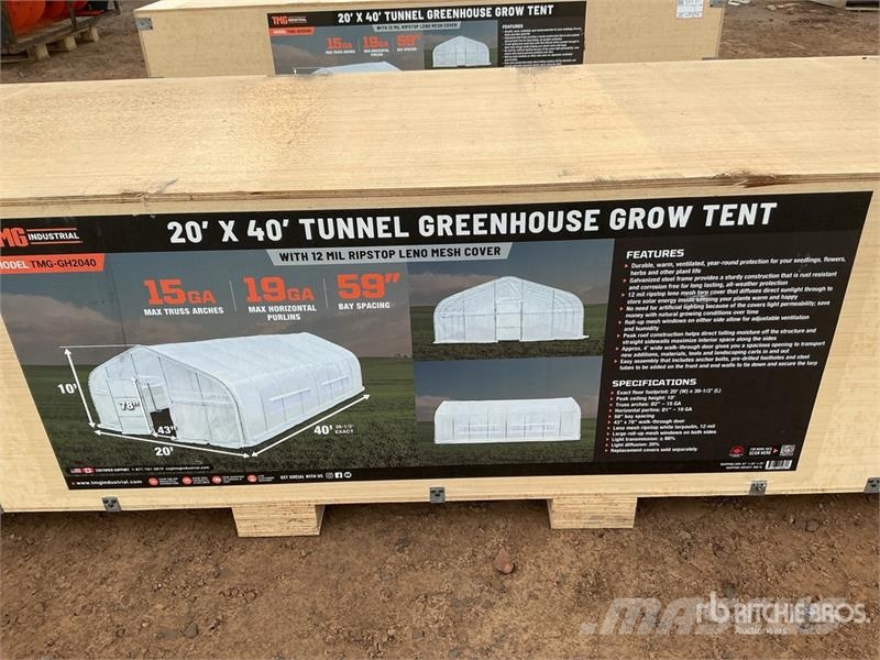 TMG GH2040 20 Ft x 40 Ft Tunnel Greenhouse (Unused) مكونات أخرى