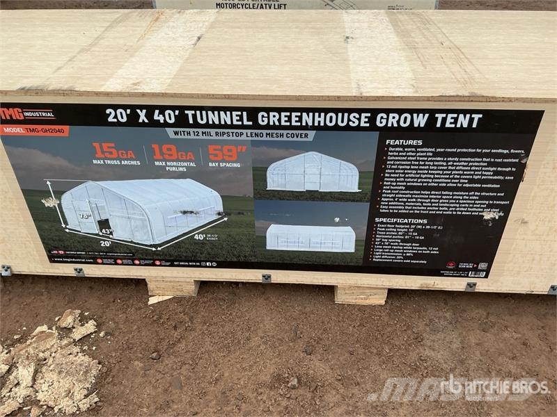 TMG GH2040 20 Ft x 40 Ft Tunnel Greenhouse (Unused) مكونات أخرى