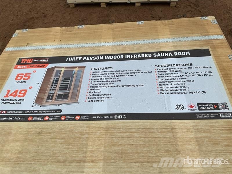 TMG LSN30 Three-Person Infrared Sauna 57 In x 41In (Un مكونات أخرى