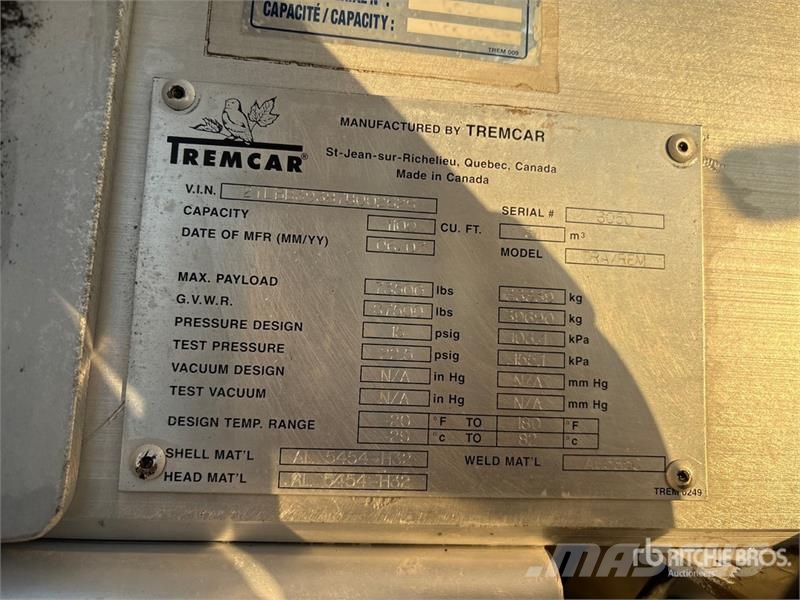 Tremcar 1100 cft Tri/A Lead Pneumatic Bulk Trailer Ostale prikolice
