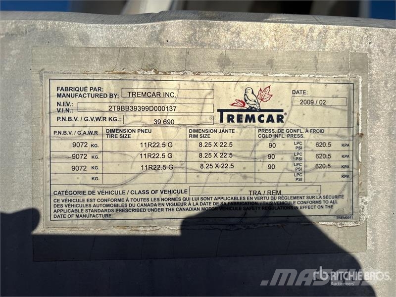 Tremcar 1100 cft Tri/A Lead Tanker Trailer Tanker trailers