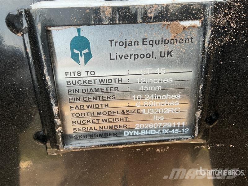Trojan 12 in Digging Excavator Bucket - Fits 40 mm Cat 30 Kanalak