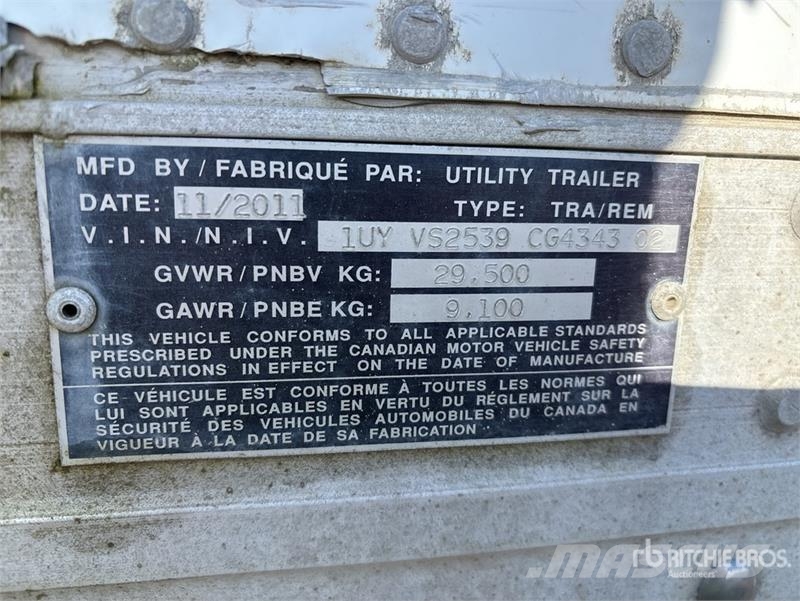 Utility 53 ft T/A Van Trailer Причепи-фургони