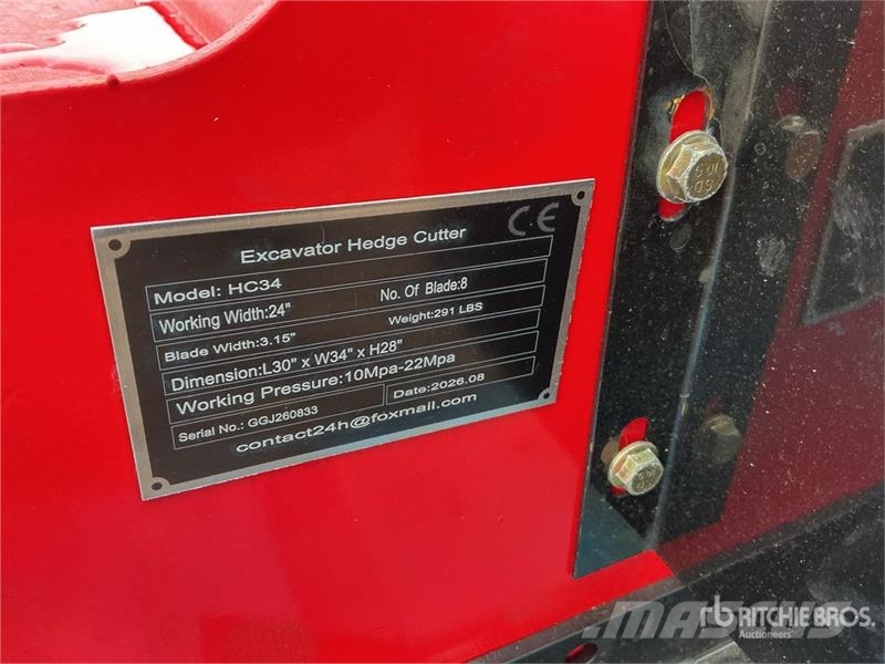 Vicsec VC-HC34 24 in Excavator Brush Cutter (Unused) Andere Zubehörteile