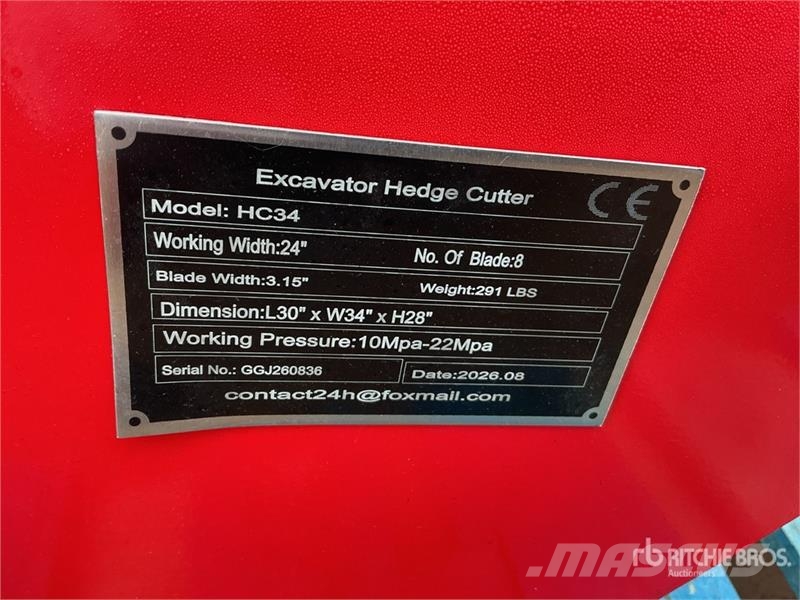 Vicsec VC-HC34 24 in Excavator Brush Cutter (Unused) Andere Zubehörteile