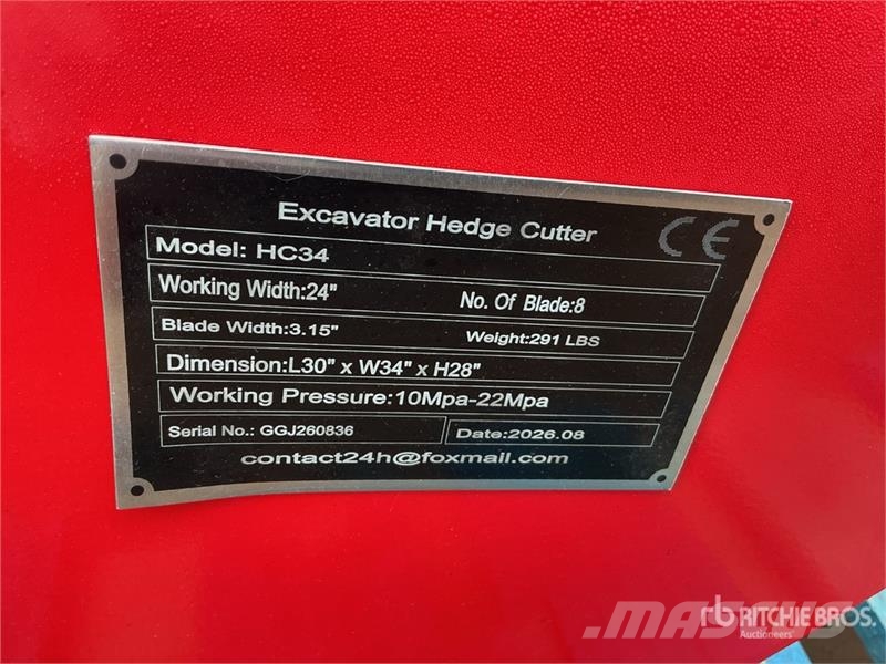 Vicsec VC-HC34 24 in Excavator Brush Cutter (Unused) Andere Zubehörteile