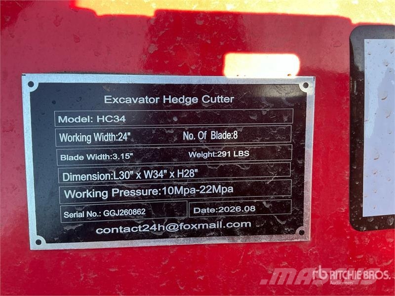 Vicsec VC-HC34 24 in Excavator Brush Cutter (Unused) Ostatní komponenty