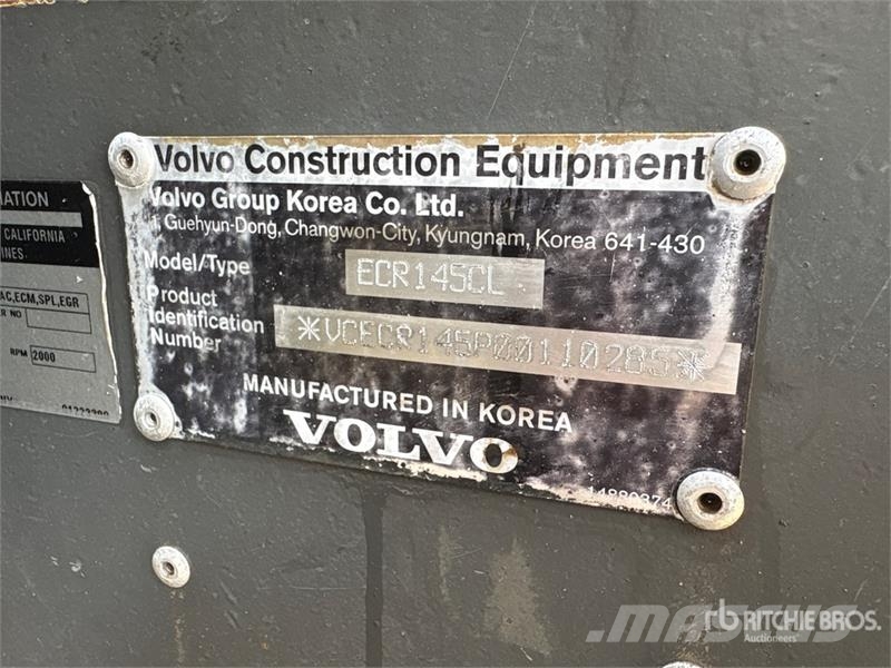 Volvo ECR145CL Tracked Excavator Beltegraver