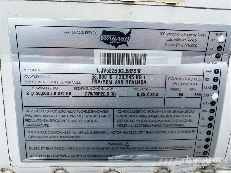 Wabash 53 ft x 102 in T/A Refrigerated Trailer Koel-vries opleggers
