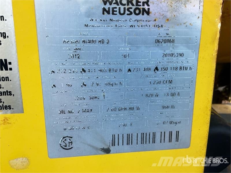 Wacker Neuson HI400 350000 BTU Space Heater Heating and thawing equipment