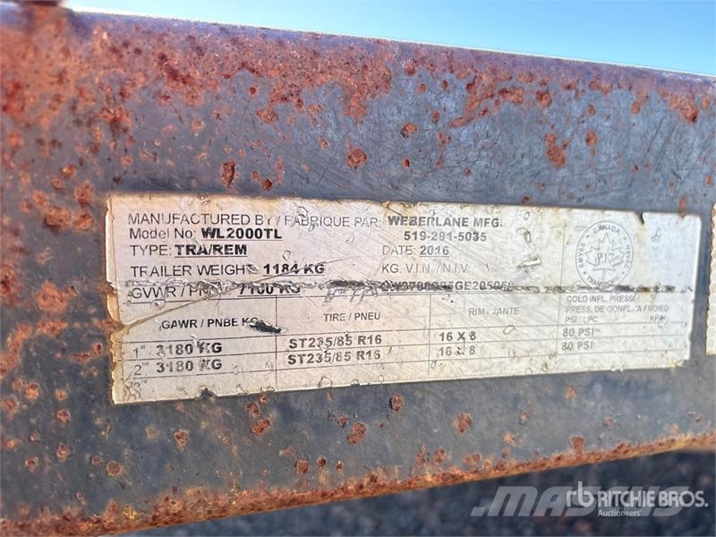 Weberlane WL2000TL 20 ft T/A Tilt Deck Trailer لوادر منخفضة
