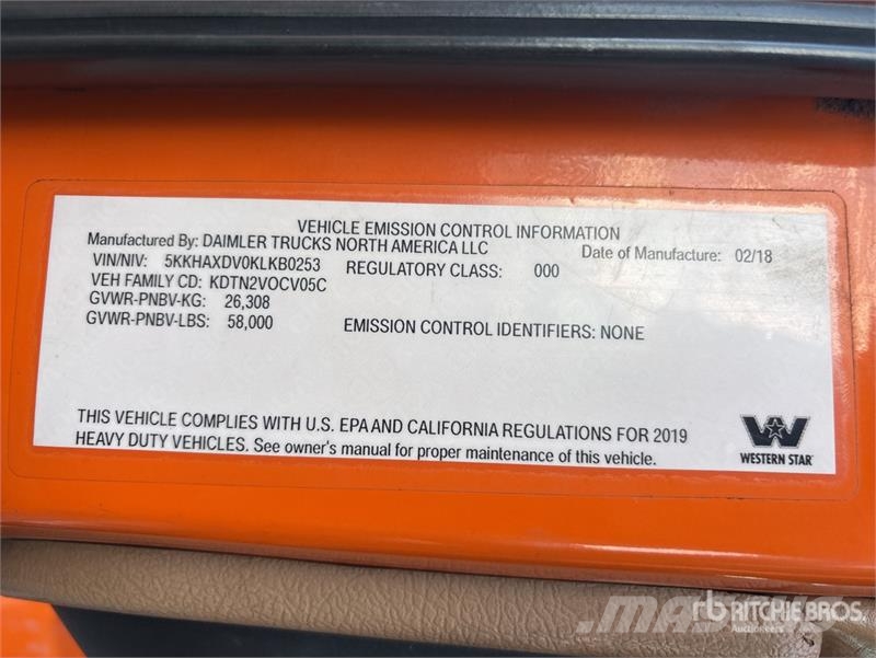 Western Star 4700 6x4 T/A Dump Truck Camiões basculantes