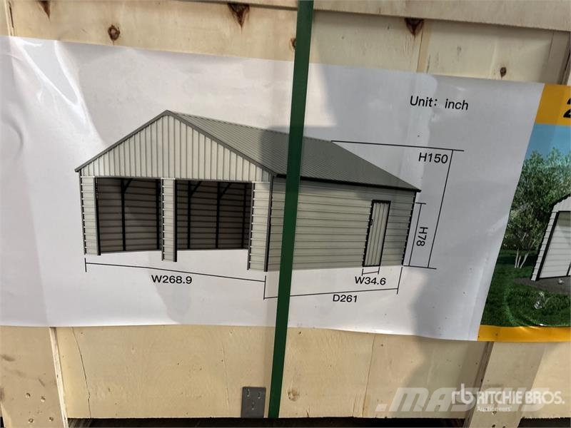 23 Ft x 22 Ft Double Garage Metal Shed Stålrammmer