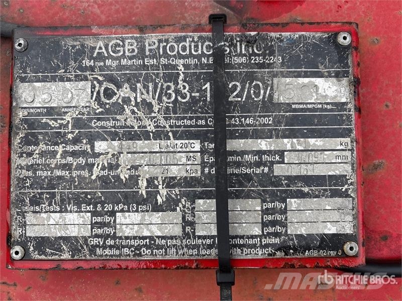 AGB Products 449 L Skid Mounted Steel Gasoline Fue Zbiorniki paliw i płynów eksploatacyjnych