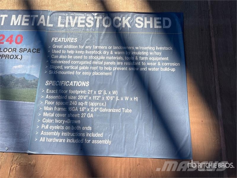 AGR-LS1220 20 ft x 12 ft Metal Livestock Shelter ( Egyéb állattenyésztés gépei és tartozékok