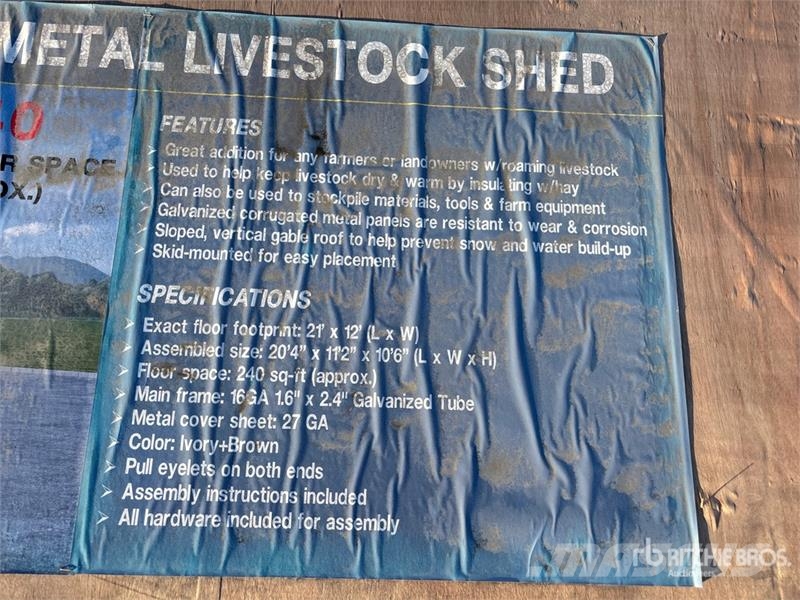  AGR-LS1220 20 ft x 12 ft Metal Livestock Shelter ( Inny sprzęt do obsługi inwentarza żywego