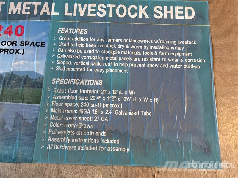 AGR-LS1220 20 ft x 12 ft Metal Livestock Shelter ( Other livestock machinery and accessories