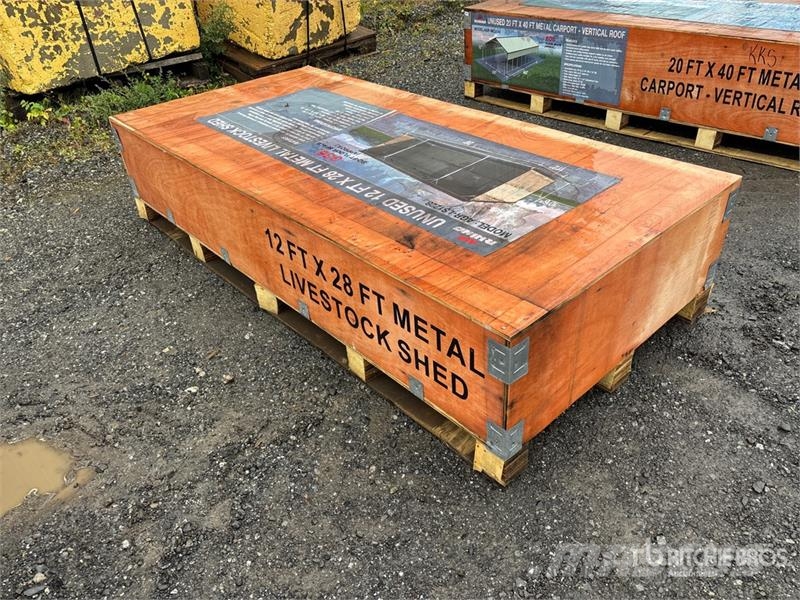  AGR-LS1228 28 ft x 12 ft Metal Livestock Shelter ( Andre staldmaskiner