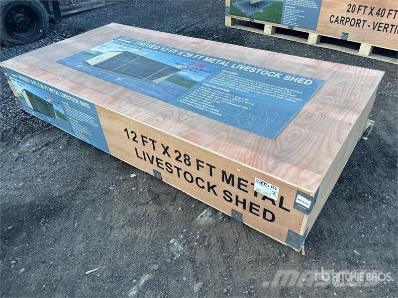  AGR-LS1228 28 ft x 12 ft Metal Livestock Shelter ( Inny sprzęt do obsługi inwentarza żywego