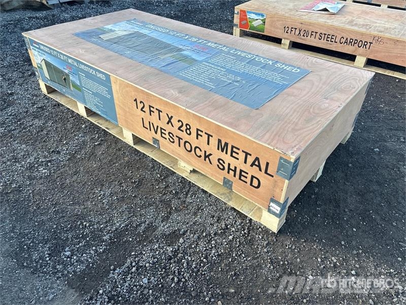 AGR-LS1228 28 ft x 12 ft Metal Livestock Shelter ( Inny sprzęt do obsługi inwentarza żywego