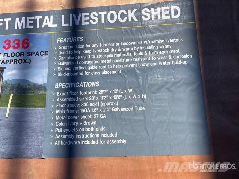 AGR-LS1228 28 ft x 12 ft Metal Livestock Shelter ( Egyéb állattenyésztés gépei és tartozékok