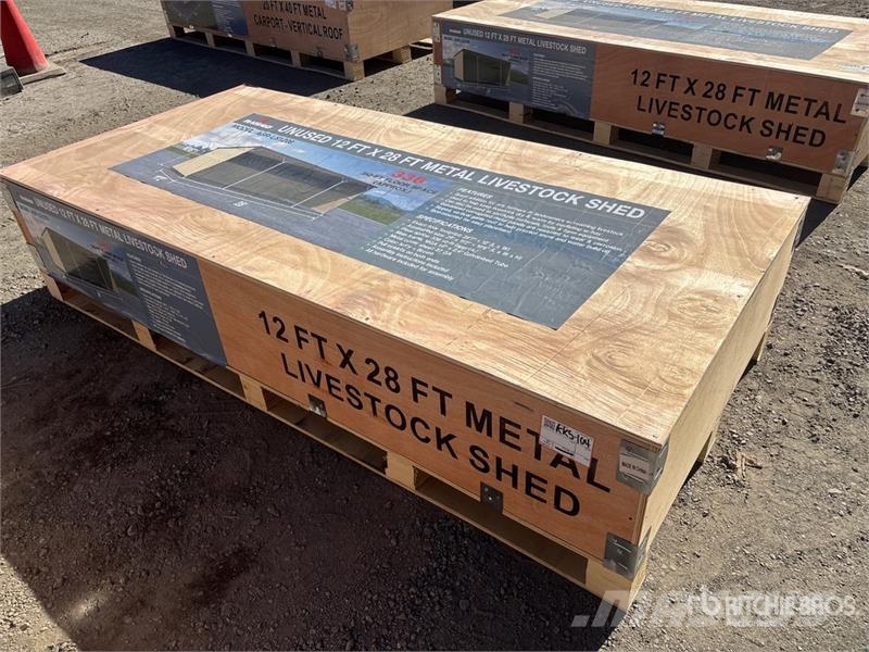 AGR-LS1228 28 ft x 12 ft Metal Livestock Shelter ( Egyéb állattenyésztés gépei és tartozékok