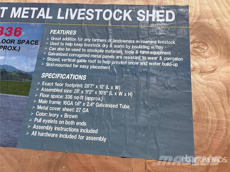 AGR-LS1228 28 ft x 12 ft Metal Livestock Shelter ( Egyéb állattenyésztés gépei és tartozékok