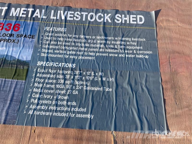  AGR-LS1228 28 ft x 12 ft Metal Livestock Shelter ( Inny sprzęt do obsługi inwentarza żywego