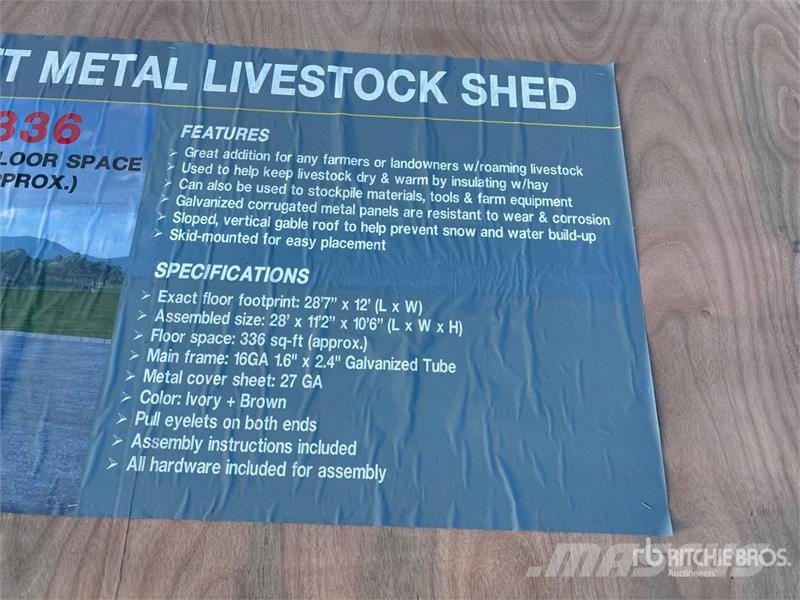 AGR-LS1228 28 ft x 12 ft Metal Livestock Shelter ( Inny sprzęt do obsługi inwentarza żywego