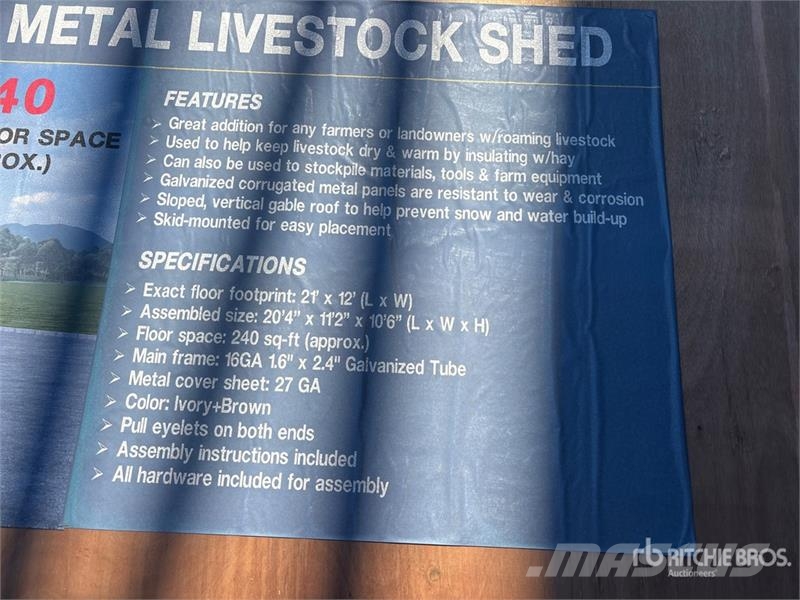AGR-LS1228 28 ft x 12 ft Metal Livestock Shelter ( Egyéb állattenyésztés gépei és tartozékok