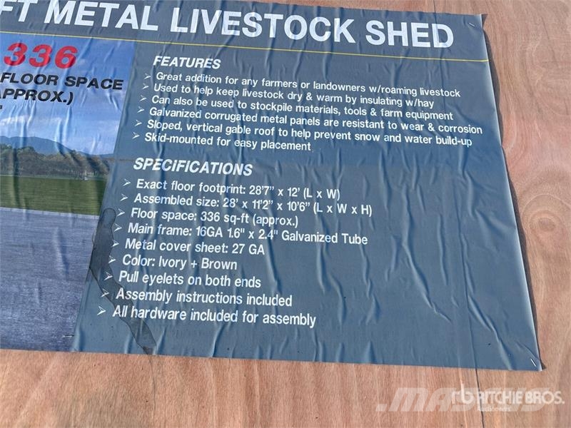  AGR-LS1228 28 ft x 12 ft Metal Livestock Shelter ( Inny sprzęt do obsługi inwentarza żywego