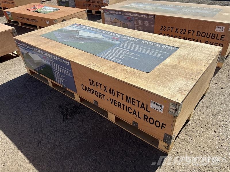 AGR-MC2040 20 ft x 40 ft Steel Carport (Unused) Stålrammmer
