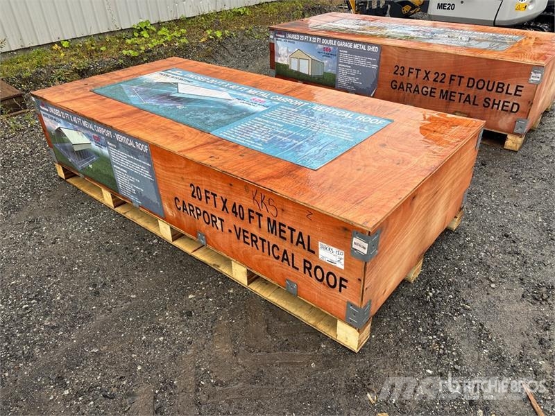 AGR-MC2040 20 ft x 40 ft Steel Carport (Unused) Edificación de acero