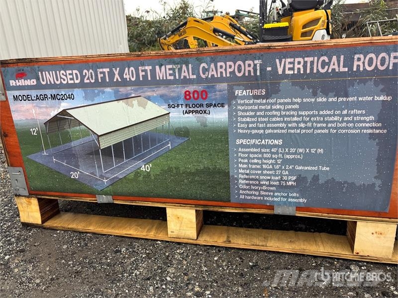 AGR-MC2040 20 ft x 40 ft Steel Carport (Unused) Edificación de acero