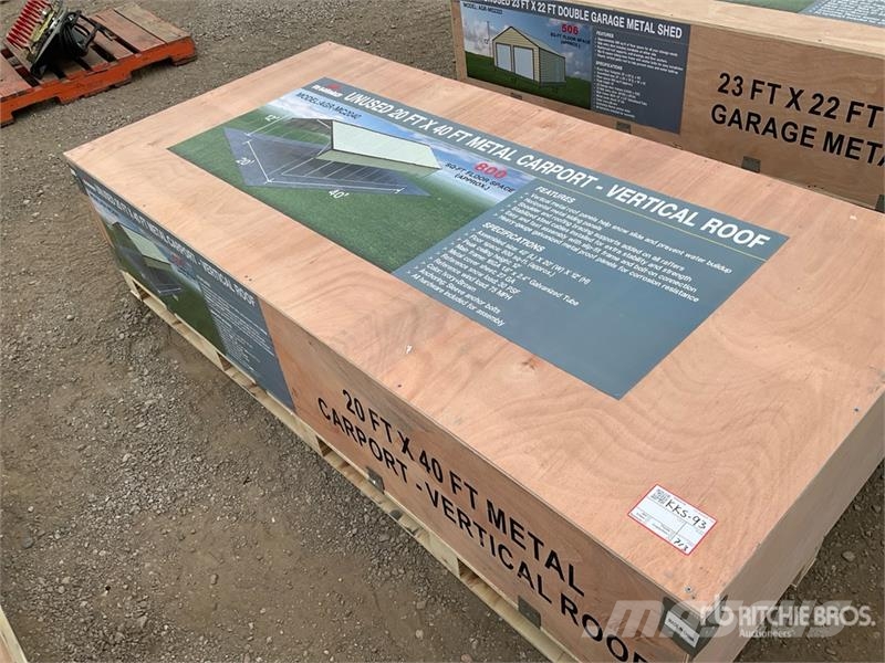 AGR-MC2040 20 ft x 40 ft Steel Carport (Unused) Edificación de acero