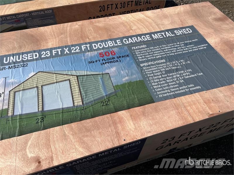 AGR-MS2322 23 ft x 22 ft Double Garage Metal Shed Ostale prikolice