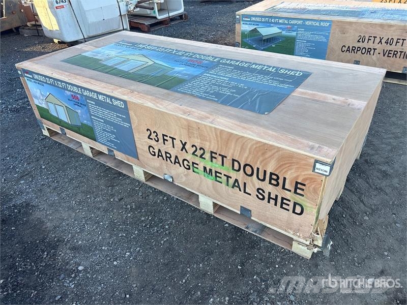 AGR-MS2322 23 ft x 22 ft Double Garage Metal Stora Teräsrunkorakennukset