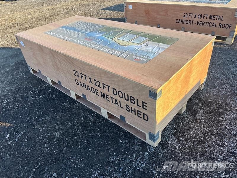  AGR-MS2322 23 ft x 22 ft Double Garage Metal Stora Teräsrunkorakennukset