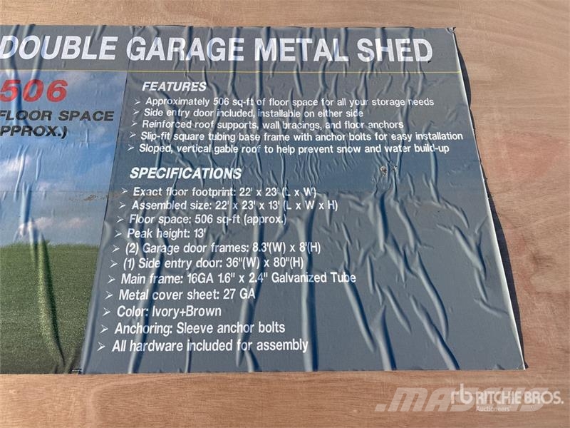  AGR-MS2322 23 ft x 22 ft Double Garage Metal Stora Teräsrunkorakennukset