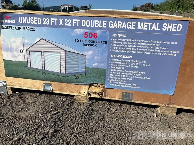  AGR-MS2322 23 ft x 22 ft Double Garage Metal Stora Stalen constructies