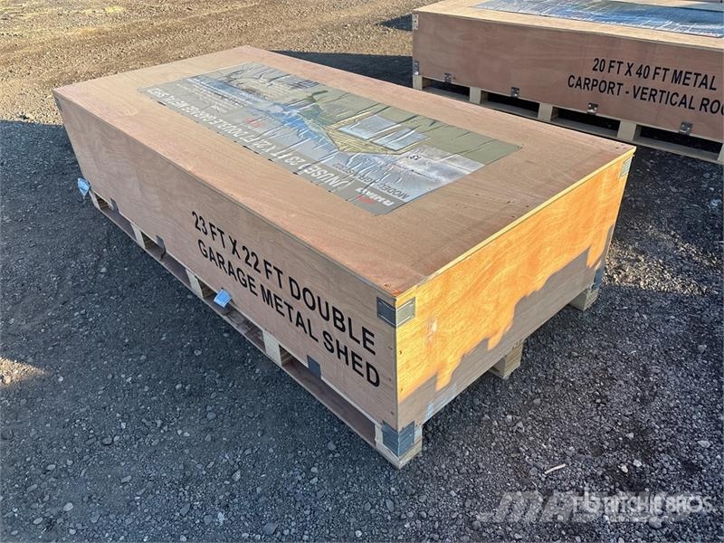  AGR-MS2322 23 ft x 22 ft Double Garage Metal Stora Teräsrunkorakennukset